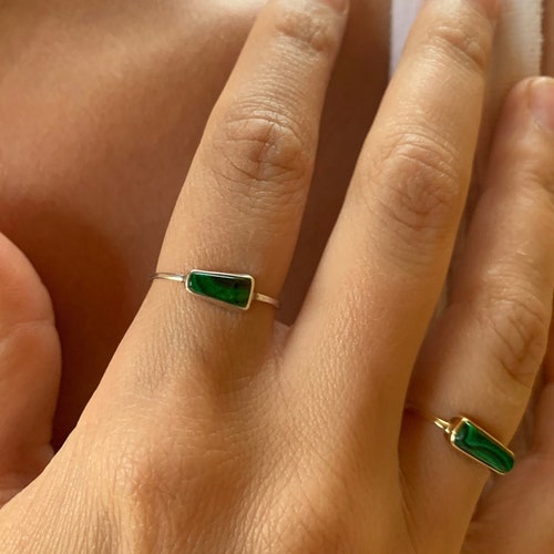 Genuine Malachite Ring Opal and Malachite Malachite Band Etsy