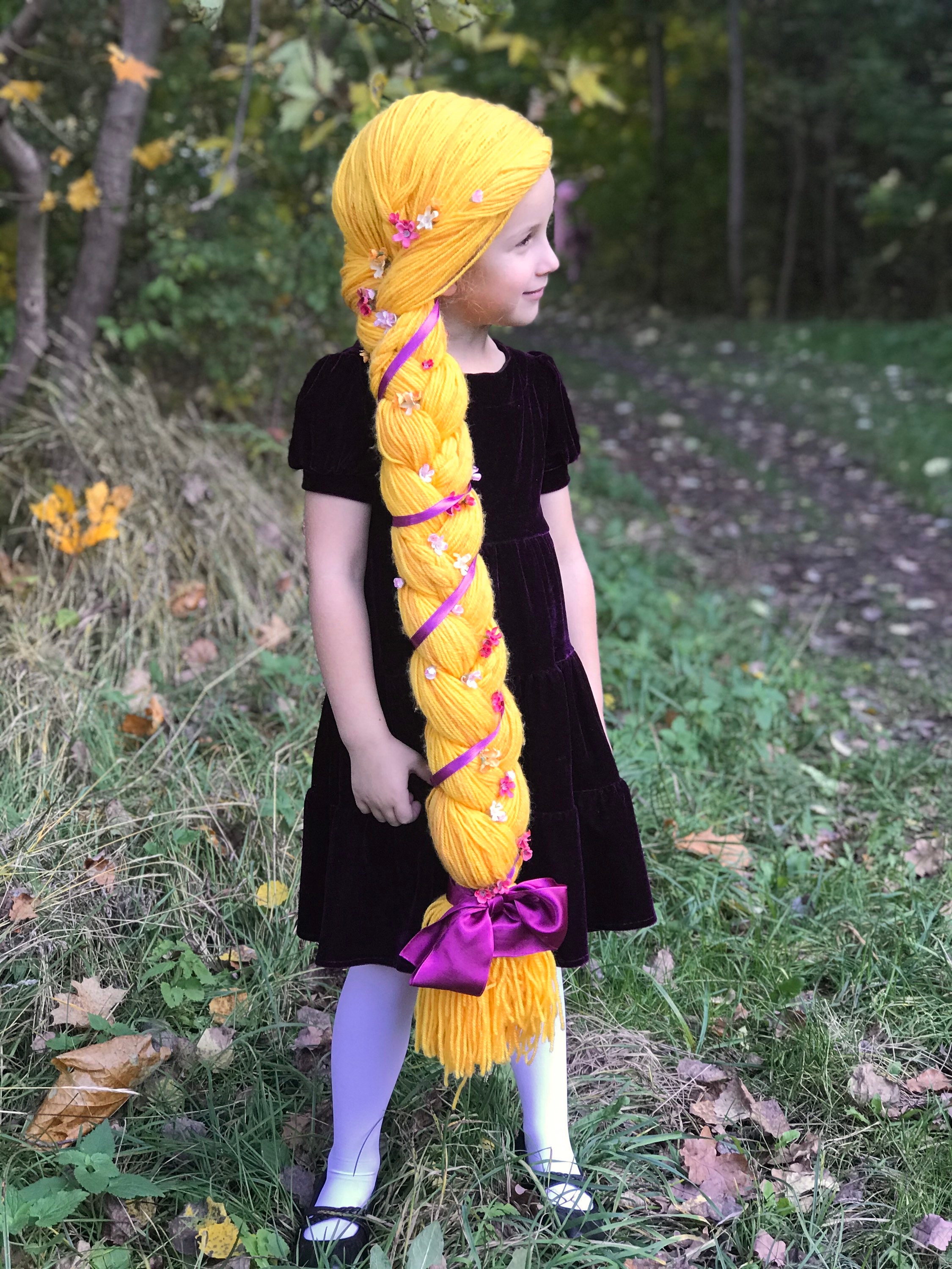Rapunzel princess yarn wig birthday gift for a girl 37 years Etsy