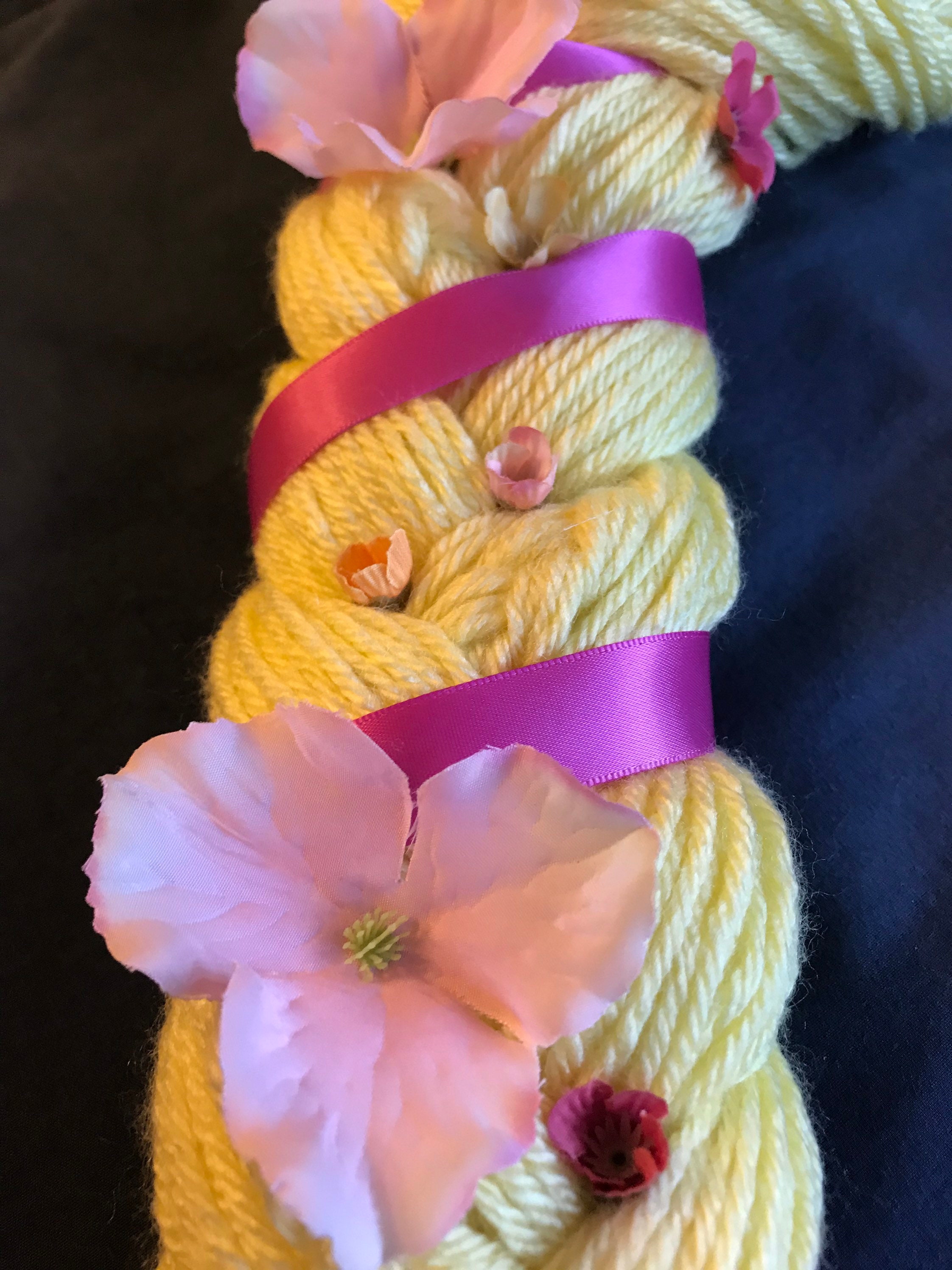 Rapunzel princess yarn wig birthday gift for a girl 37 years Etsy