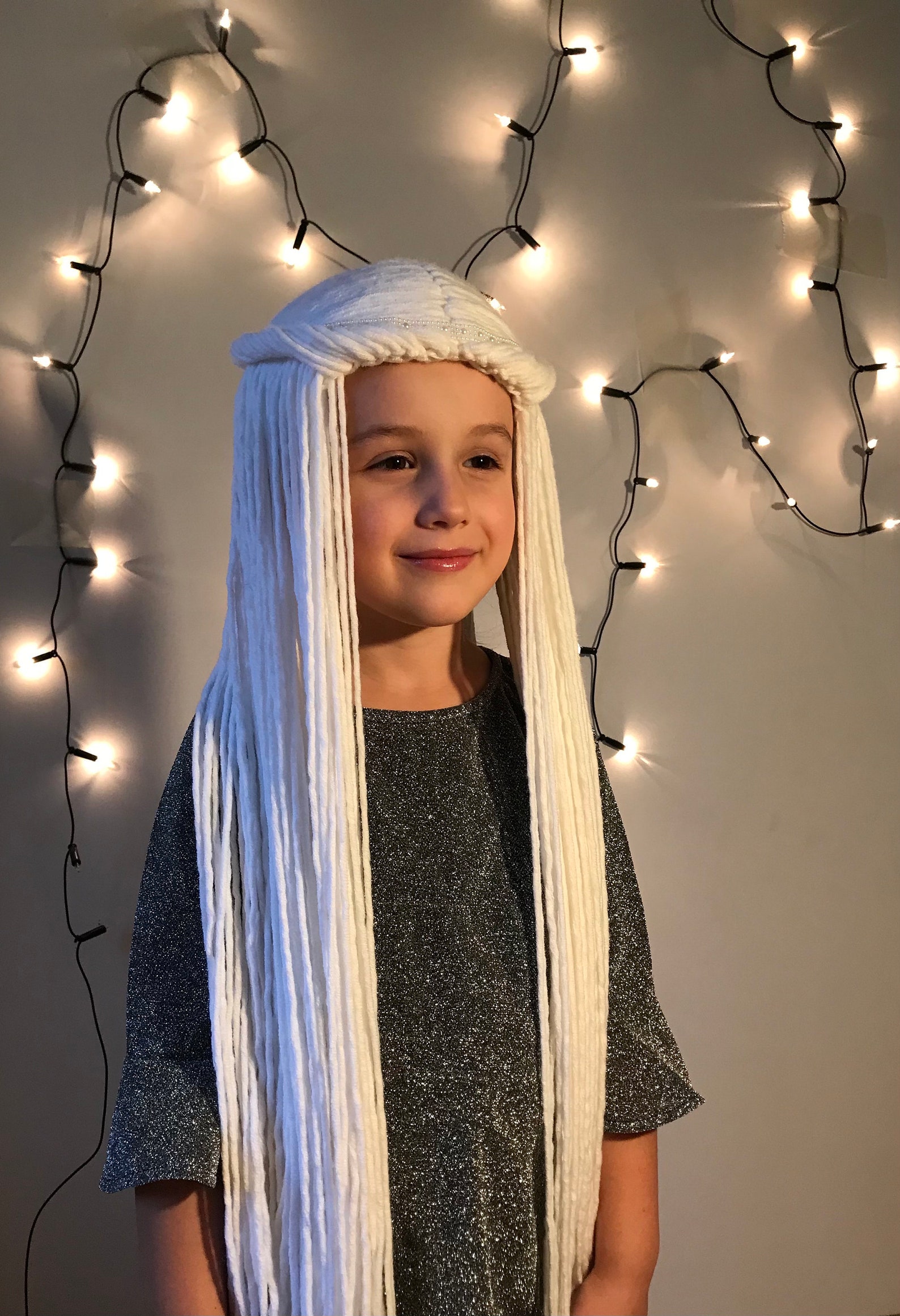 Elf Long White Hair Yarn Wig Elegant Gift for a Girl White Etsy