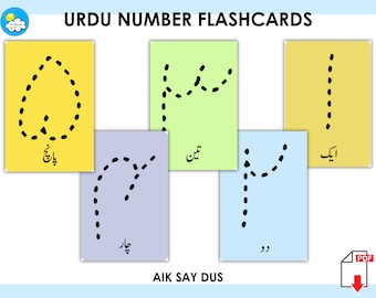 Urdu Lernkarten mit Zahlen