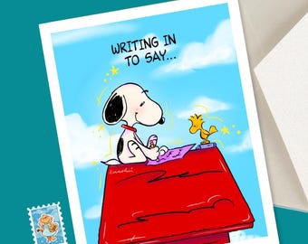 Beagle and Bird Greeting Card