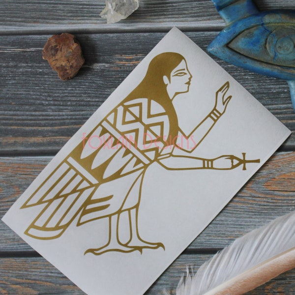 Harpy Ancient Egyptian Ba Soul Pagan Vinyl Decal Bumper Sticker Egypt Bird Metaphysical Spiritual Spirit Animal Mystical Ankh Isis History