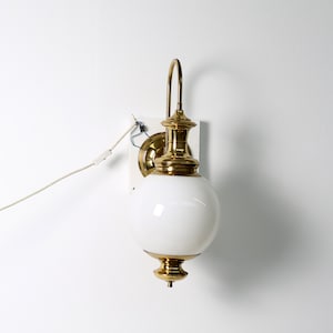 Huge Ship Lamp Brass Lamp Opal Glass Lamp Art Decoration - Restored