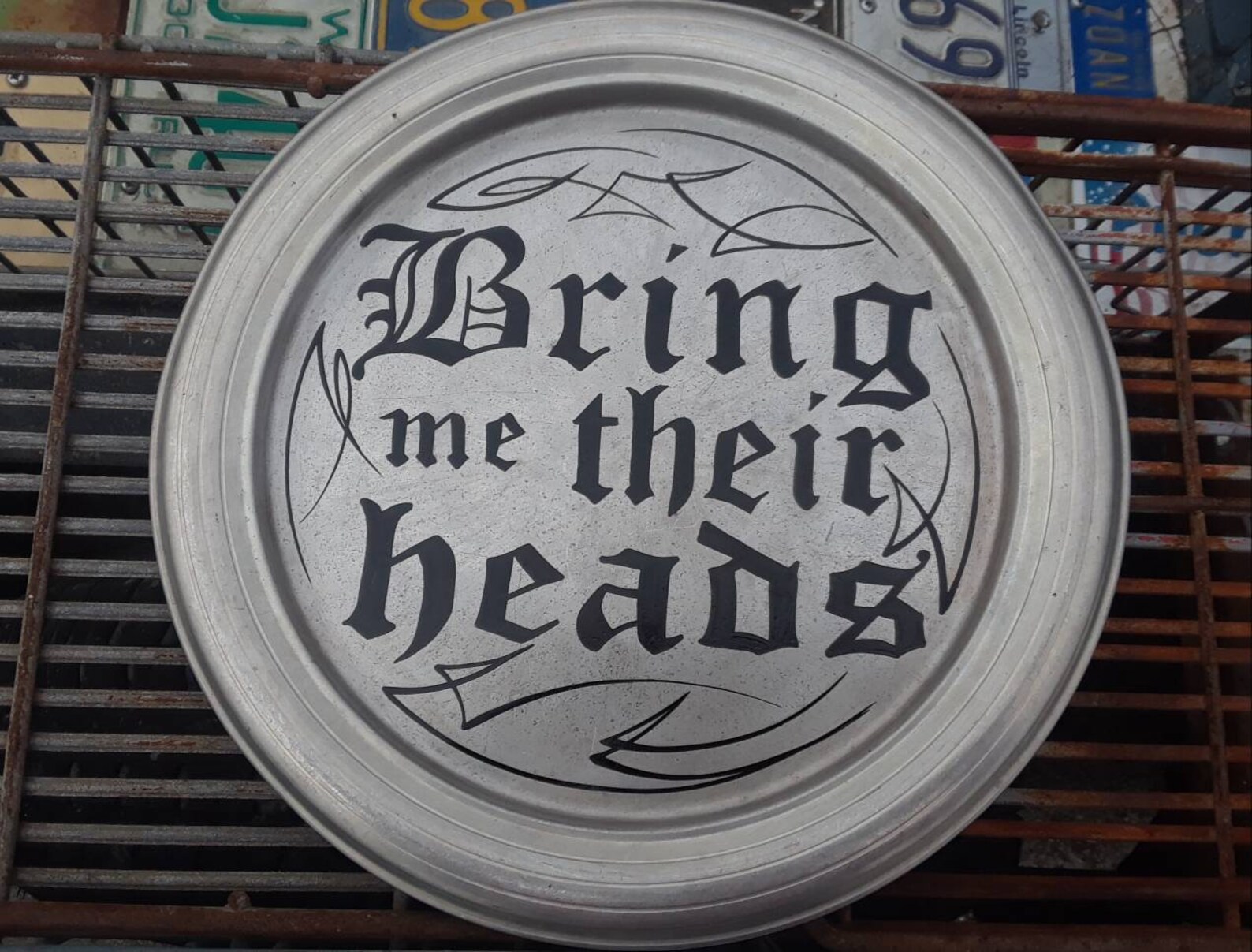 Bring Me Their Heads on a Silver Platter Aluminum Platter Game of