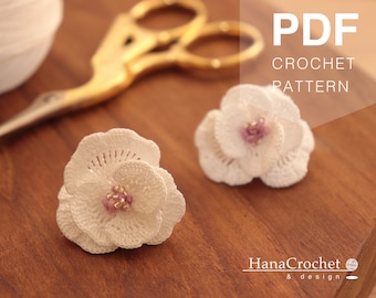 White Flower Earrings Crochet Pattern – DIY Micro Crochet (PDF Pattern)