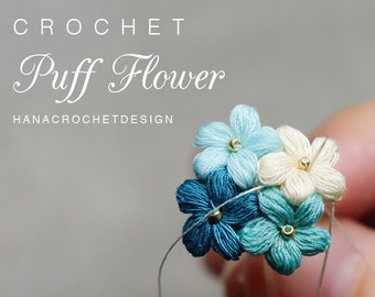 Micro Crochet Puff Flower Pattern – Jewelry Tutorial (PDF Download)