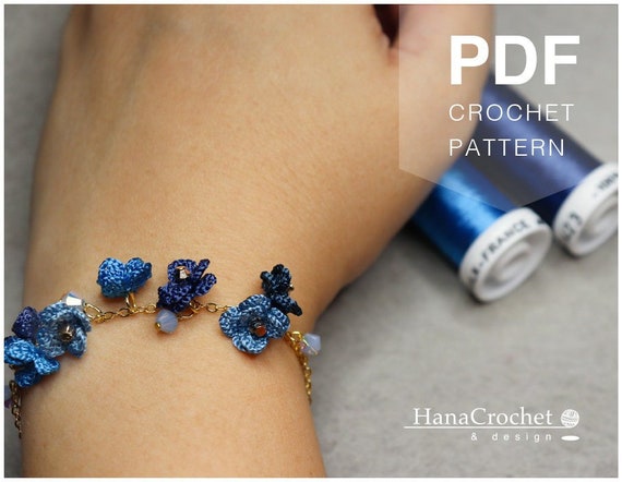 Crochet flower bracelet sale