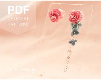 Rose Embroidery Earrings Tutorial – PDF Crochet Pattern