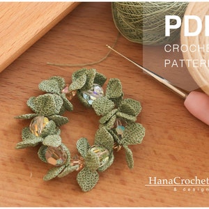 crochet wreath PDF tutorial pattern with crochet diagram- miniature crochet christmas wreath - micro crochet leaves image 10