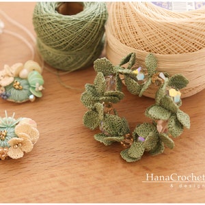 crochet wreath PDF tutorial pattern with crochet diagram- miniature crochet christmas wreath - micro crochet leaves image 3