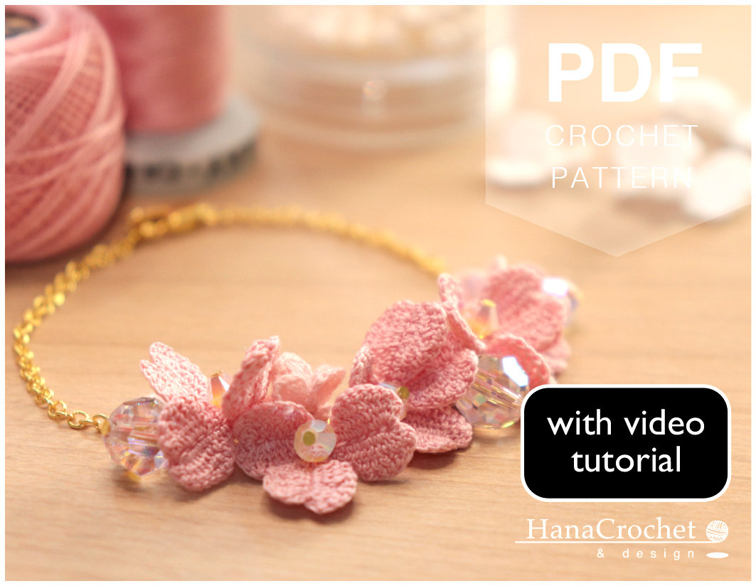 マイクロクロッシェフラワーブレスレットのチュートリアル - フラワー