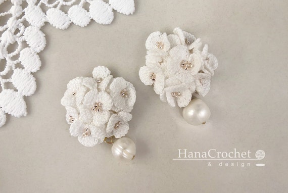 Micro Crochet Flower Earrings PDF Pattern – Bridesmaid Jewelry (Digital Download)