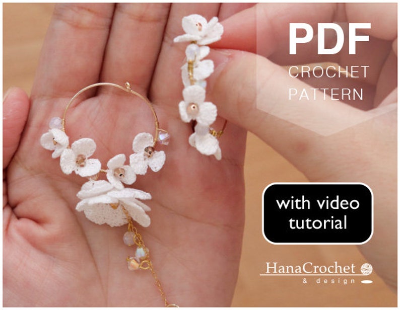 Crochet flower dangle earrings micro crocheting flower Etsy