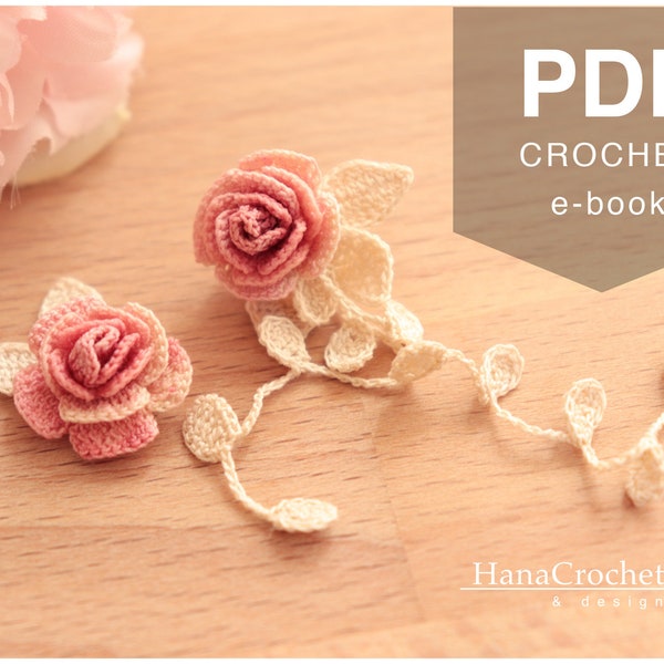 e-book de bijoux au crochet - 6 conceptions de bijoux au crochet avec motif de diagramme - bijoux au crochet bricolage - apprendre à faire du micro crochet - fleur au crochet