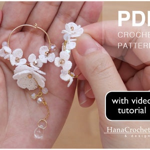 crochet flower dangle earrings - micro crocheting flower jewelry - bridesmaid jewelry - bridesmaid gift - floral crochet earrings