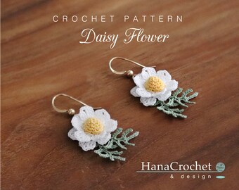Crochet Daisy Flower Earring Pattern – DIY Tutorial (PDF Pattern)