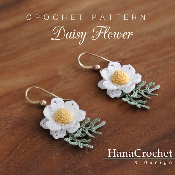 Crochet Daisy Flower Earring Pattern – DIY Tutorial (PDF Pattern)