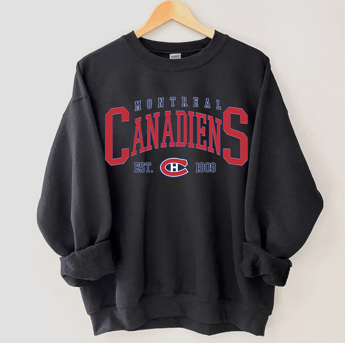 CustomCat Montreal Canadiens Vintage NHL Crewneck Sweatshirt White / XL