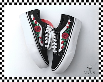 vans rose platform