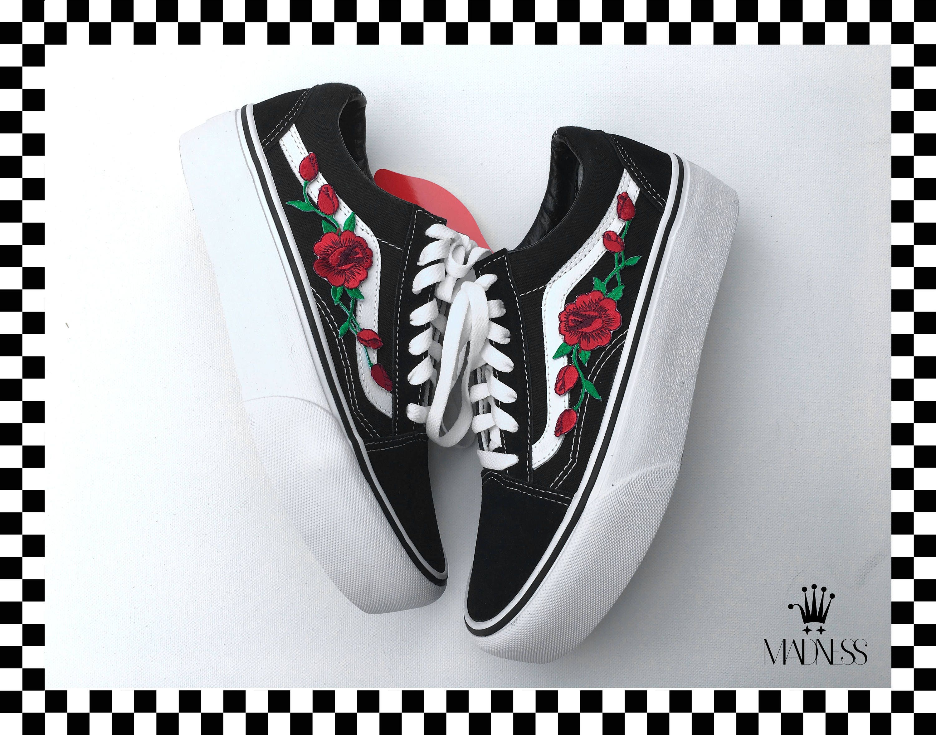 vans old skool floral patch