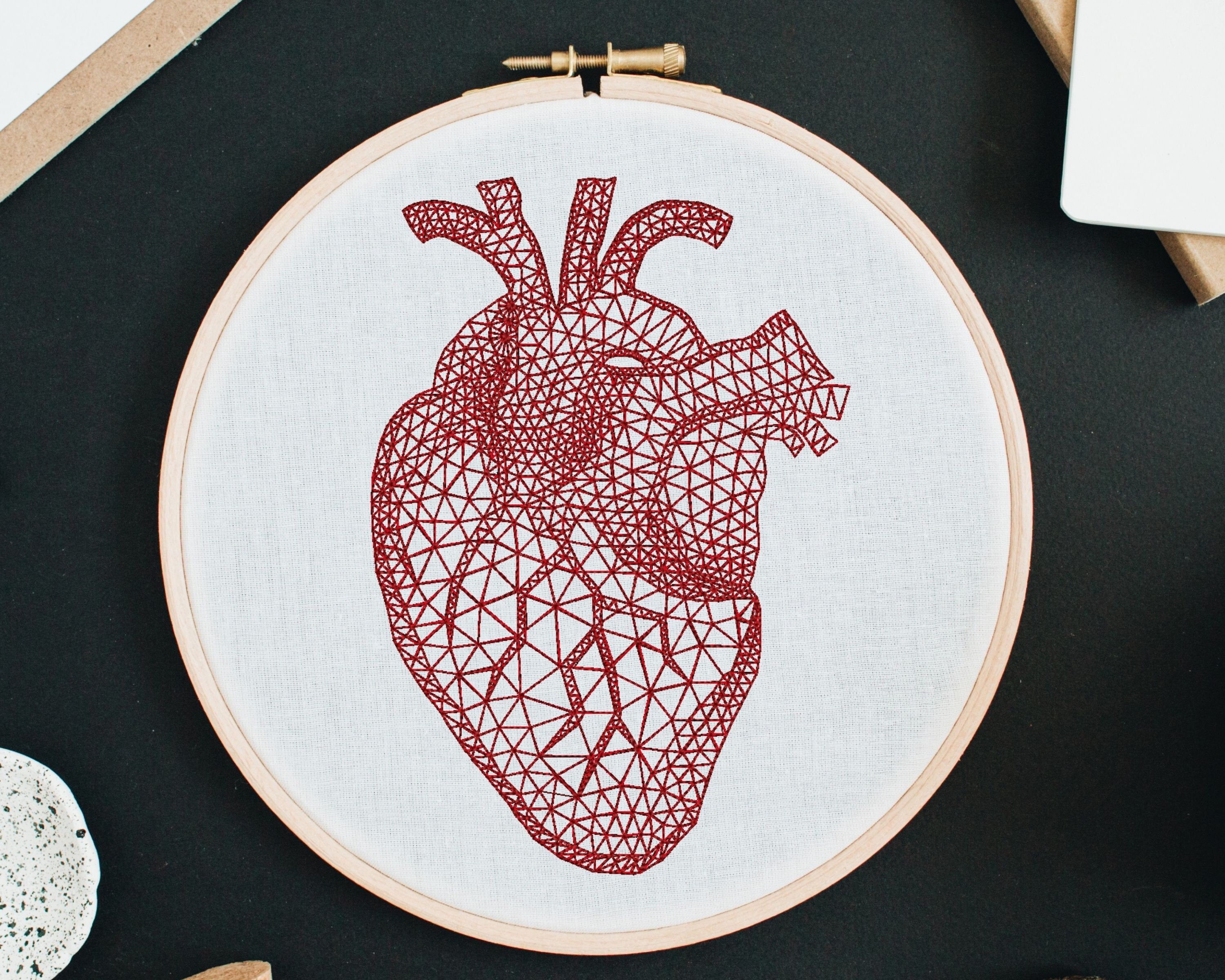 Anatomical Heart Embroidery Design for Machine Embroidery Etsy