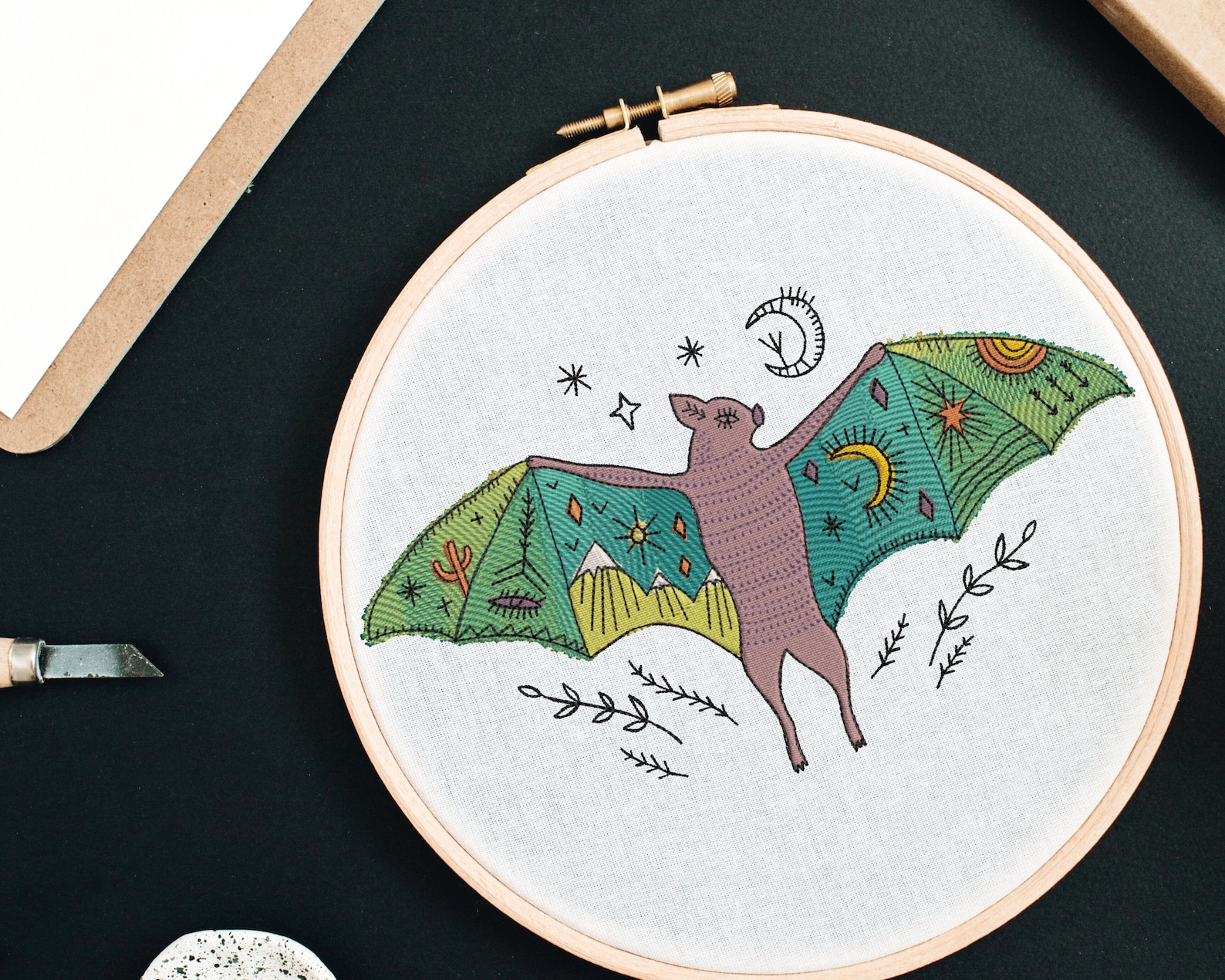 Bat Embroidery Design for Machine Embroidery. 3 Sizes 10 Etsy