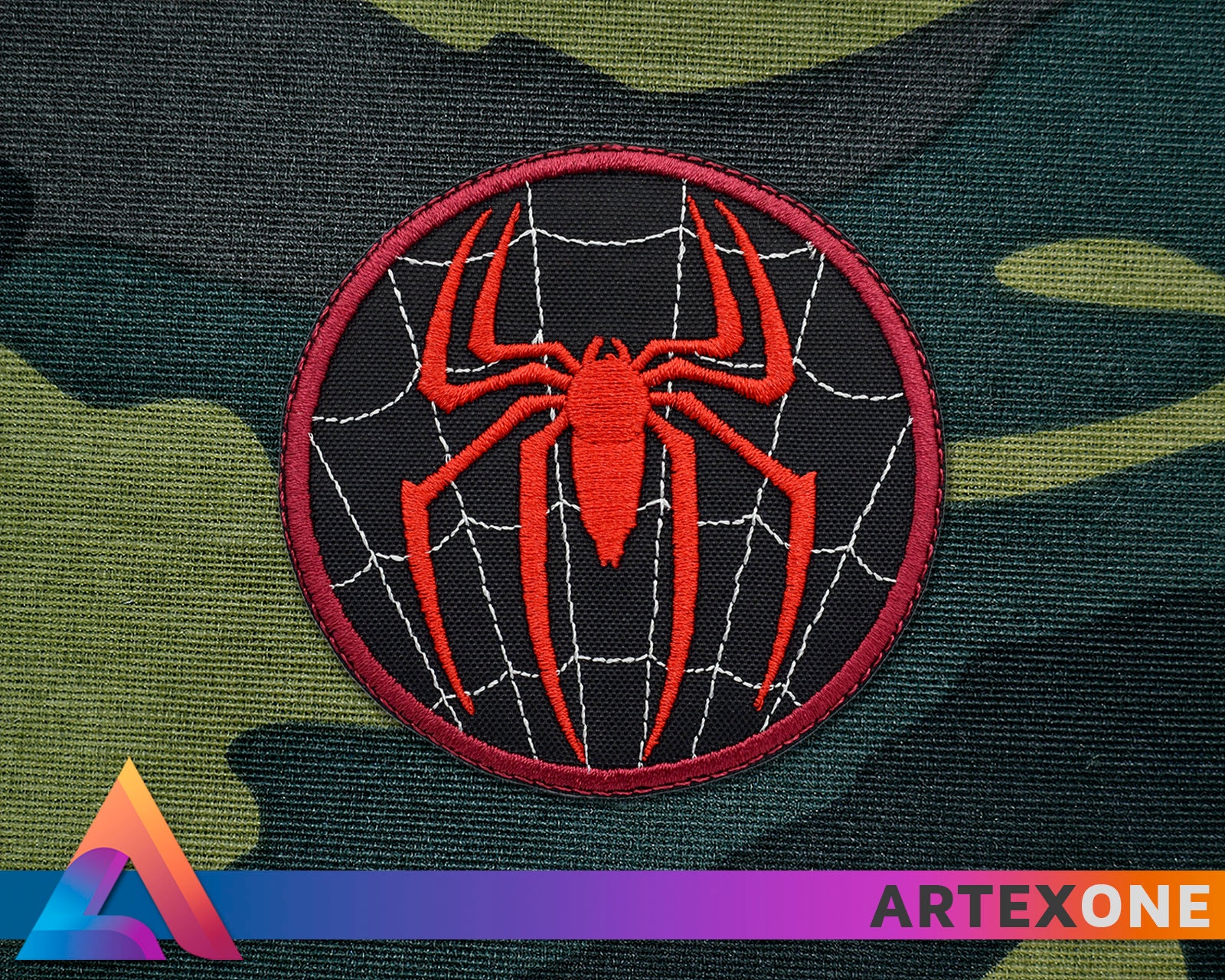 Miles Morales Spider-man Chest Logo Embroidered Patch, (iron-on or