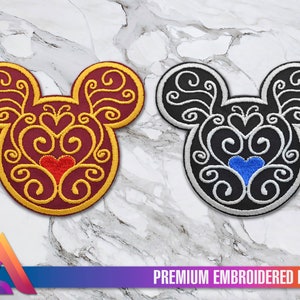 Baroque Mickey Mouse Embroidered Patch (Iron-On or Hook Fastener)