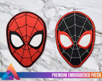 Spider-man Head Mask Embroidered Patch, Cosplay (iron-on or Hook