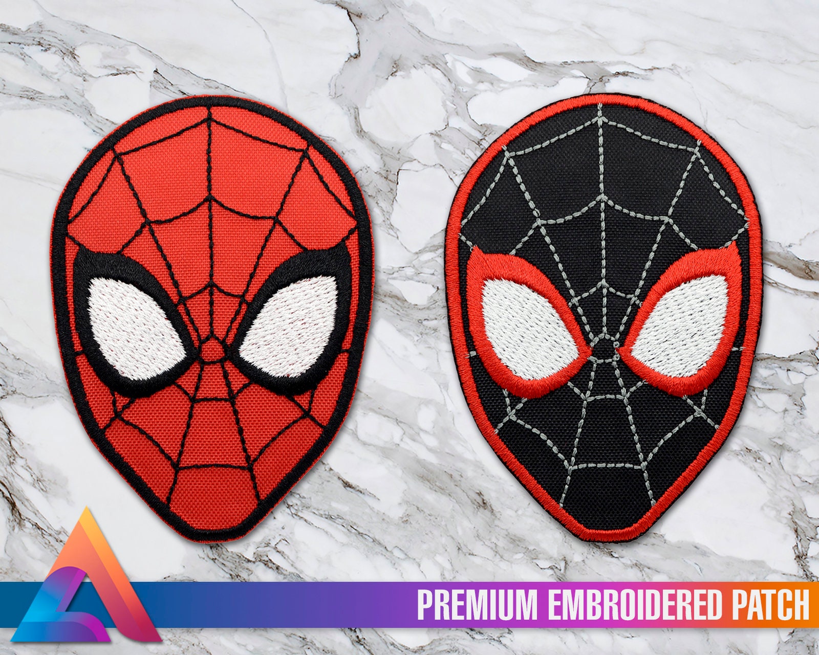 Spider-man Head Mask Iron-on Embroidered Patch, Patches, Pins, Vinyl,  Sticker, Cosplay, Miles Morales, Peter Parker, Classic Ultimate Marvel 