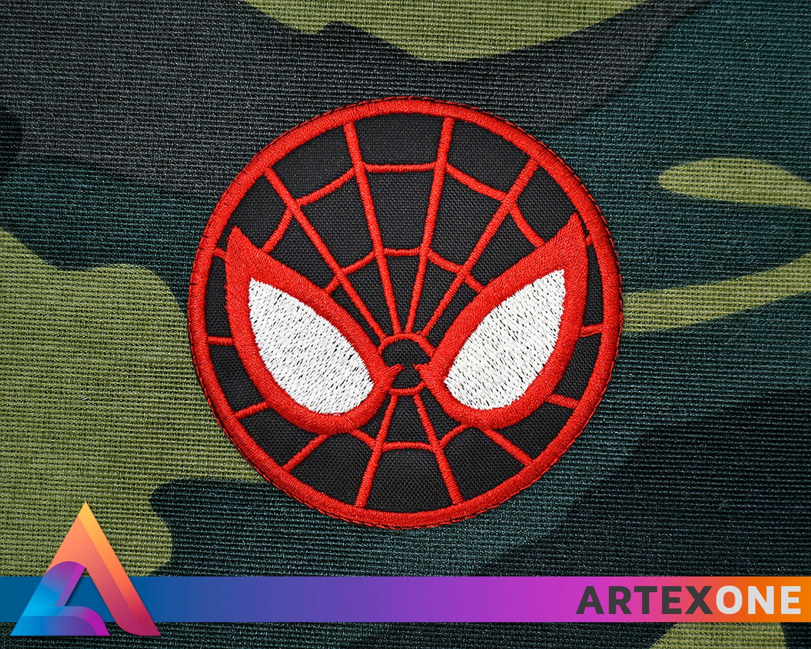 Miles Morales Face Logo Spider-man Embroidered Patch (iron-on or