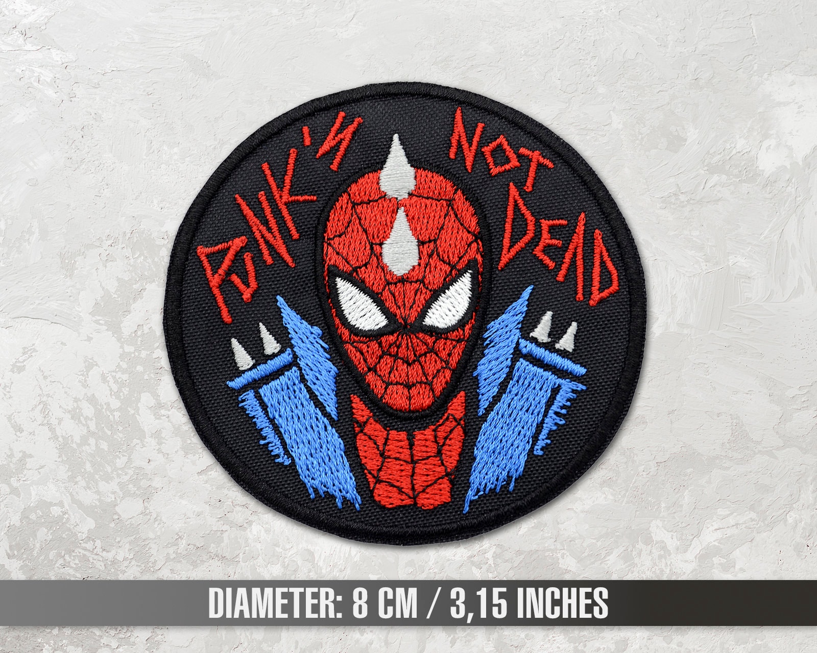 Spider-punk - Punk is Not Dead Iron-on Embroidered Patch (hobart