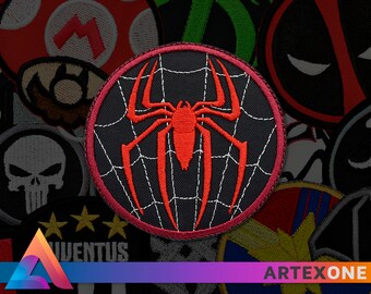 Miles Morales Spider-man Chest Logo Embroidered Patch, (iron-on or