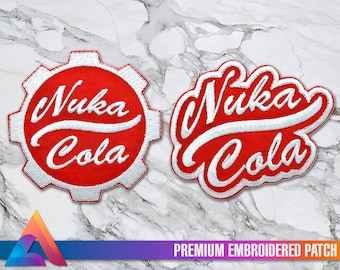 Fallout Nuka Cola Emblem Iron-On Embroidered Patch, Custom Patch, Embroidered Patches, Pins, Costume Cosplay Vault Boy Bethesda