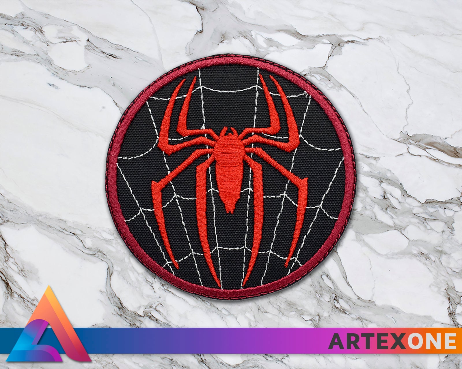 Miles Morales Spider-man Chest Logo Embroidered Patch, (iron-on or