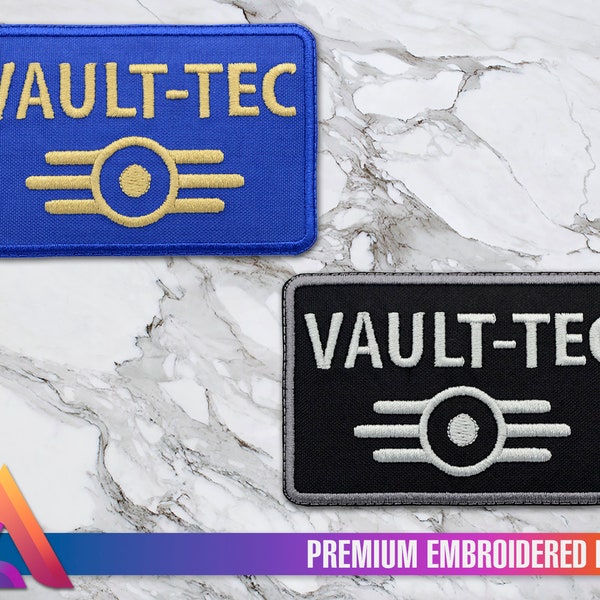 Fallout Vault-Tec Corporation Emblem Iron-On Embroidered Patch, Custom Patch, Embroidered Patches, Pins, Costume Cosplay Vault Boy Bethesda