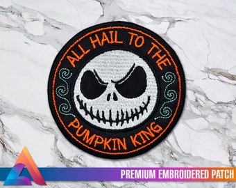 Jack Skellington - All Hail to the Pumpkin King Bügelbild Klettverschluss