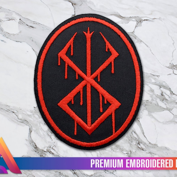 Brand of Sacrifice Emblem Logo Iron-On Embroidered Patch, Custom, Limited, Sticker, Pins, Costume, Cosplay, Manga, Anime, Japan