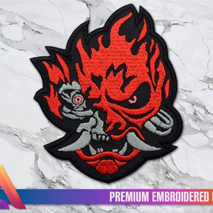 Haftowana naszywka z maską Cyber Demon Samurai Oni Hannya