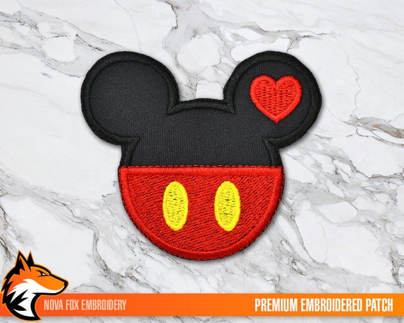 Mickey Mouse Heart Iron-on Sew-on Embroidered Patch, Custom Patch, Limited  Edition Patch, Patches, Pins, Embroidered Costume Cosplay Disney 