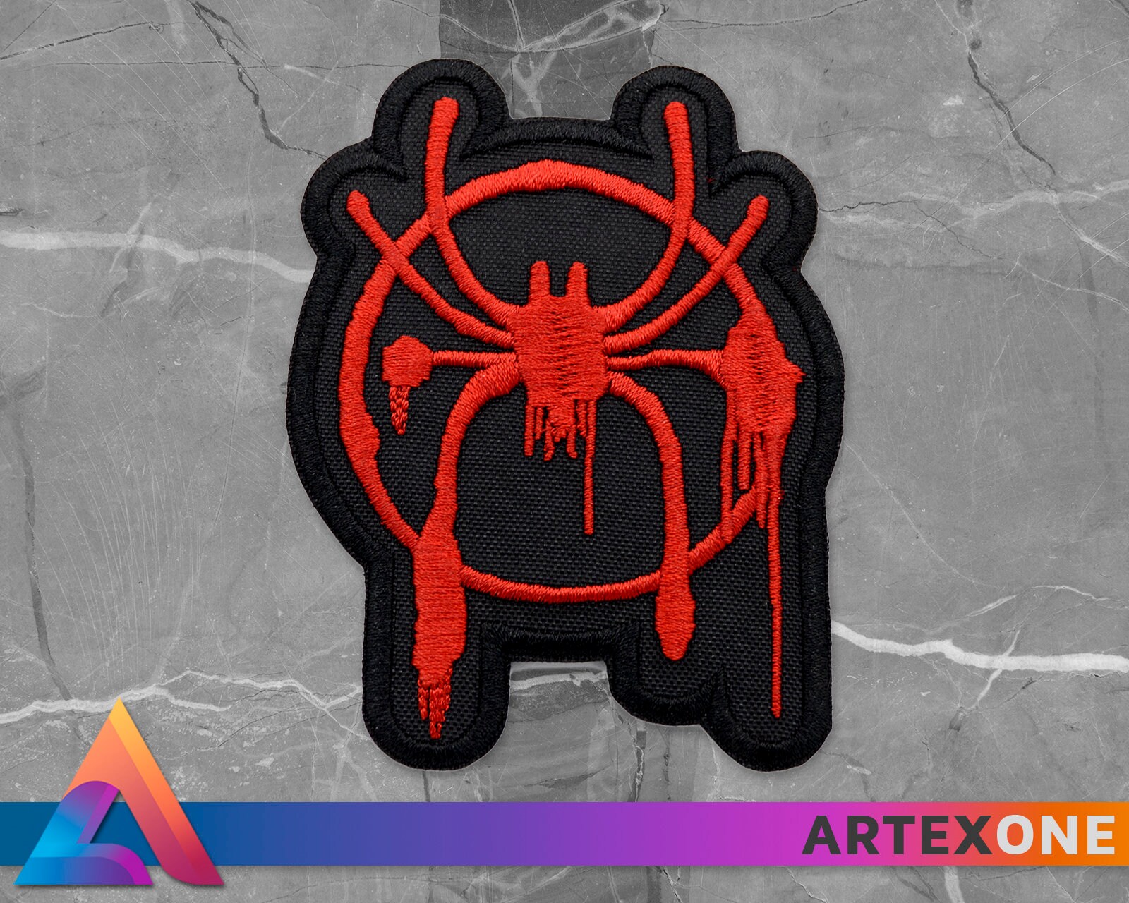 Miles Morales Chest Spider-man Embroidered Patch, Graffiti Emblem