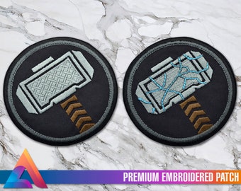 Thor's Mjolnir Embroidered Iron-on Patch