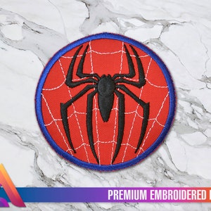 Spider-Man Spider Logo Chest Iron-On Embroidered Patch, Custom Patch, Limited Edition Patch, Patches, Pins, Costume, Cosplay, Spiderman