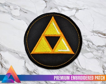 The Legend of Zelda Triforce Emblem Iron-On Embroidered Patch, Patches, Pins, Costume Cosplay Nintendo, link's awakening, Breath of the wild
