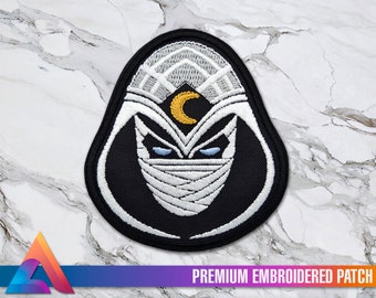 Knight of the Moon Chest Emblem Face Mask Embroidered Iron-on Patch