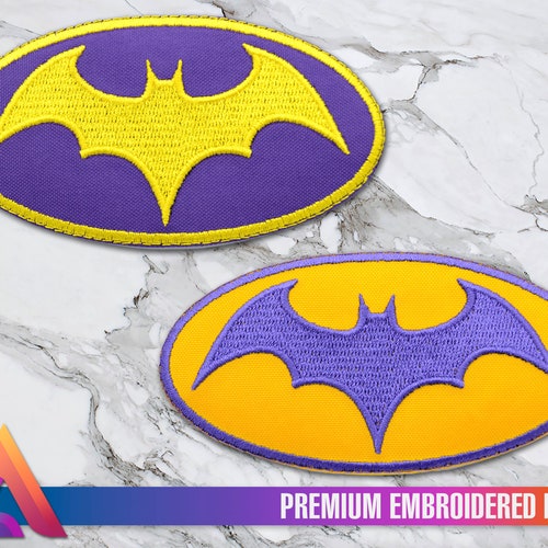 Écusson thermocollant brodé Batarang avec logo emblème de la poitrine Chauve-souris pour fille