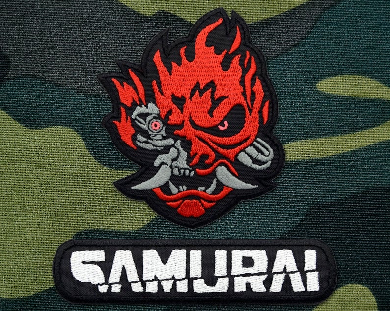 Cyberpunk Rock Band Emblem Logo Katana Iron-On Embroidered Patch, Custom, Limited, Pins, Costume, Cosplay, Keanu Reeves, Cyberpunk, Japan zdjęcie 7