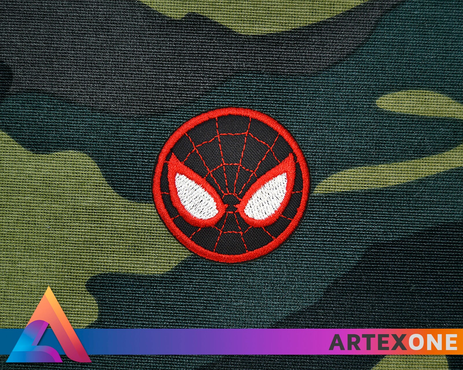 Miles Morales Face Logo Spider-man Embroidered Patch (iron-on or