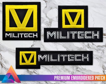 Cyberpunk Corp Militech - geborduurde opstrijkpatch - op cyberpunk geïnspireerd